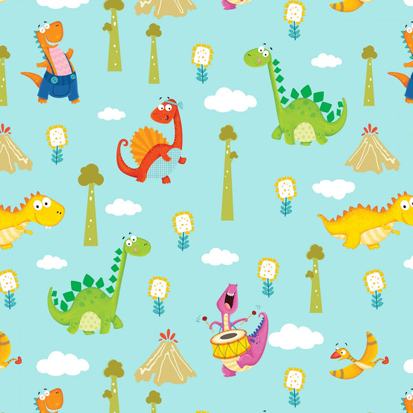 Dino Mates Dinosaurs Fabric by the yard