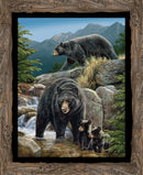 Cool Waters Bear Quilt Panel Fabric by the yard