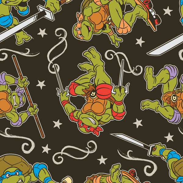 Nintendo Ninja Turtle Action Fabric by the yard