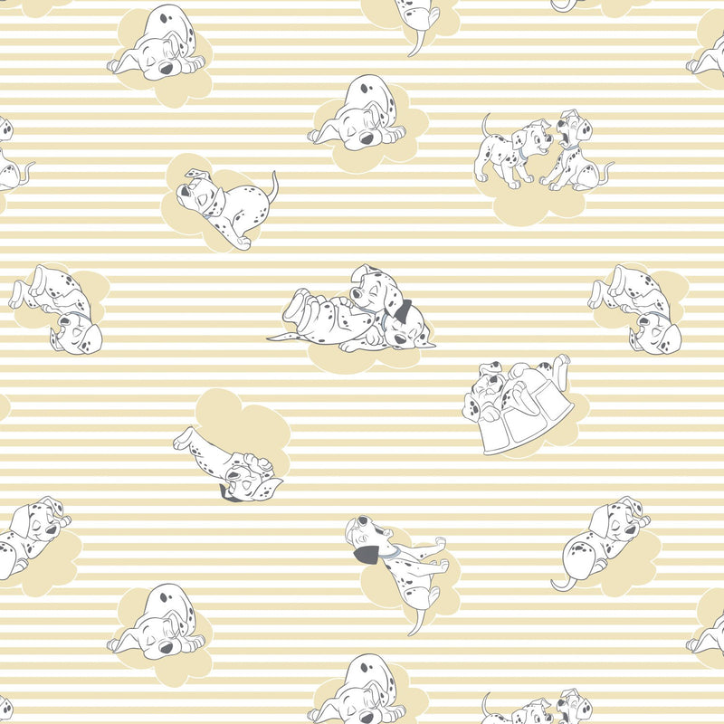 Disney 101 Dalmatians Stripes and Clouds Fabric by the yard