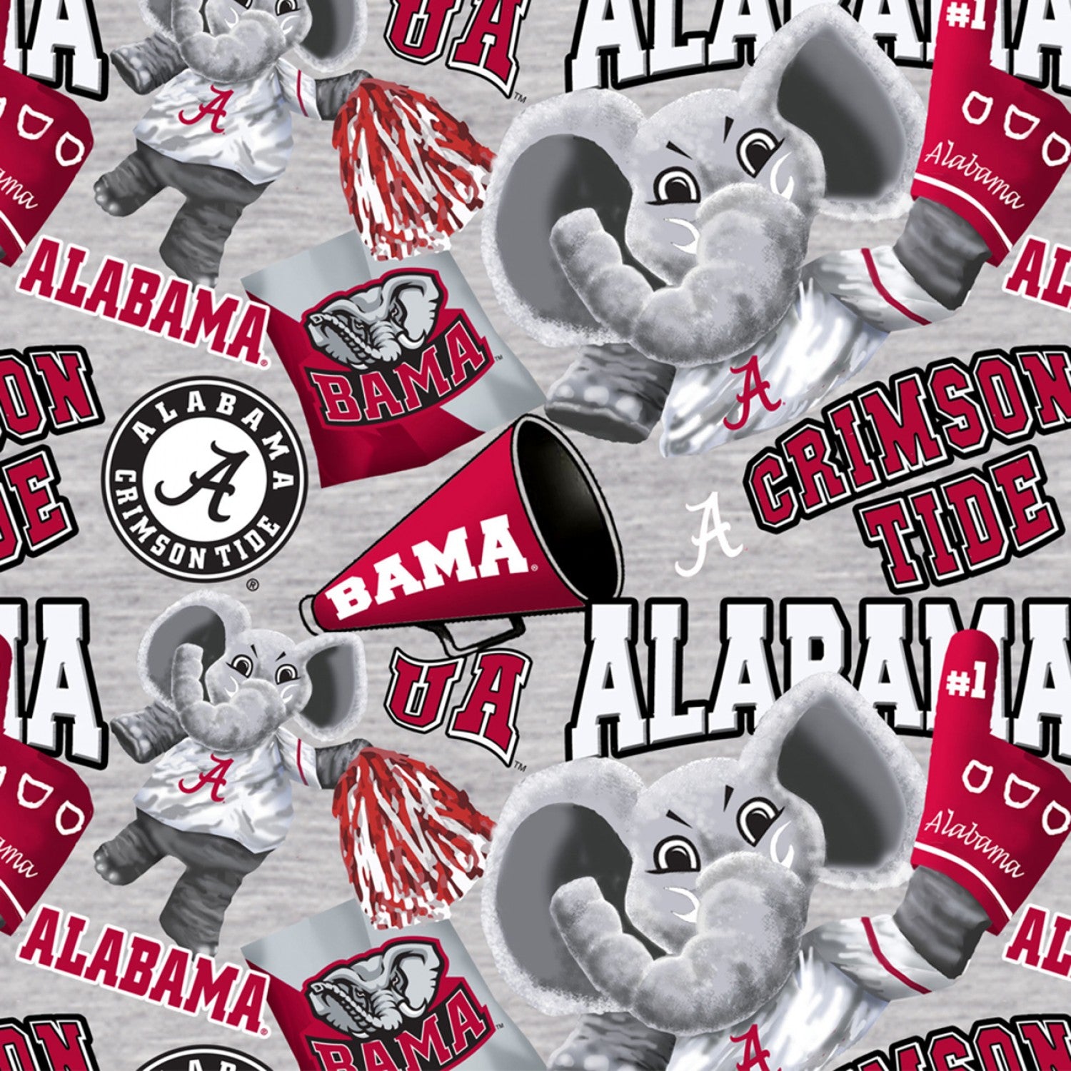  NCAA Alabama Crimson Tide Graffiti Cotton, Quilting