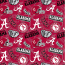 NCAA Alabama Tone on Tone Cotton Fabric by the yard