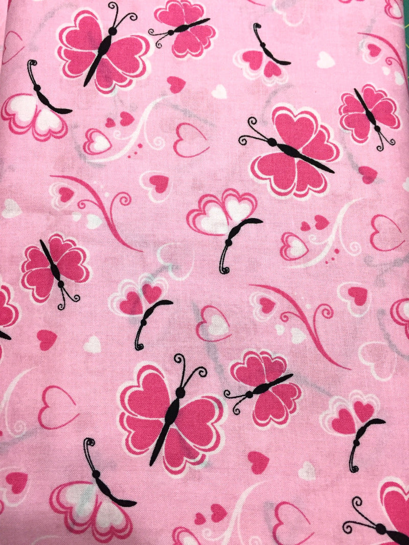 Butterflies Pink Butterfly Fabric by the yard