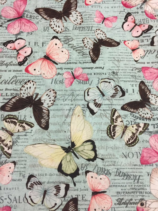 Butterflies Shabby Butterfly Fabric by the yard