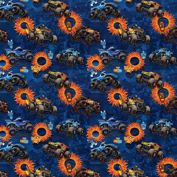 Monster Jam Fire and Ice Fabric by the yard