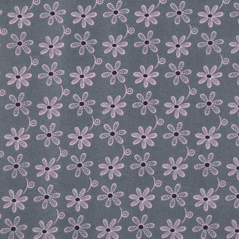 The Madison Collection Daisy on Dark Gray Fabric by the yard