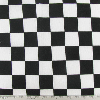 Check Plaid Gingham 1 inch Black White Fabric by the yard