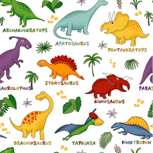 Lost World Dino Dinosaurs Fabric by the yard