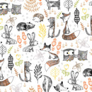 Just Friends Animal Allover Woodland Fabric by the yard