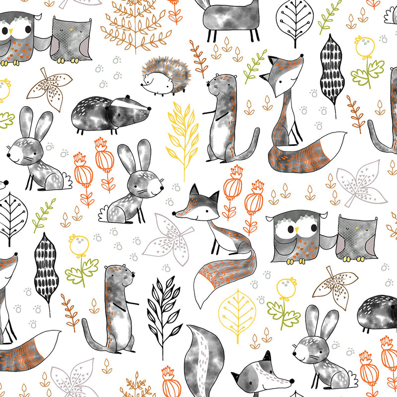 Just Friends Animal Allover Woodland Fabric by the yard