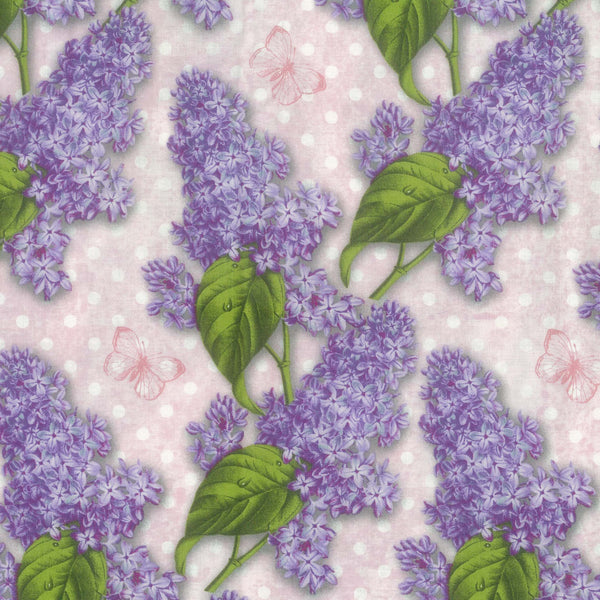 Lilacs Lavender Floral Fabric by the yard