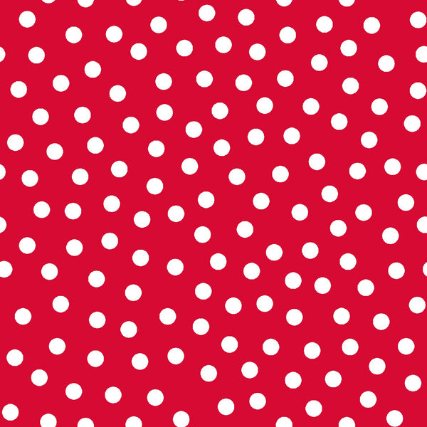Doggie Land Dot Red Fabric by the yard
