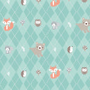 Little Forest Animals in Argyle Fabric by the yard