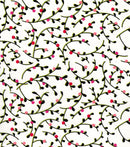 Green Pink White Floral Flowers Fabric by the yard