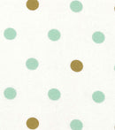 Large Metallic Dot Mint Gold Geometric Fabric by the yard