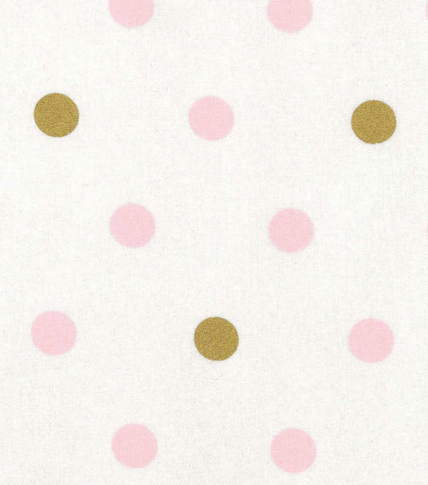 Large Metallic Dot Pink Gold Geometric Fabric by the yard