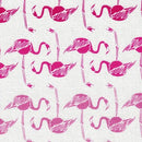 Flamingo White Pink Fabric by the yard