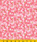 Mia Pink Ditsy Floral Daisy Fabric by the yard