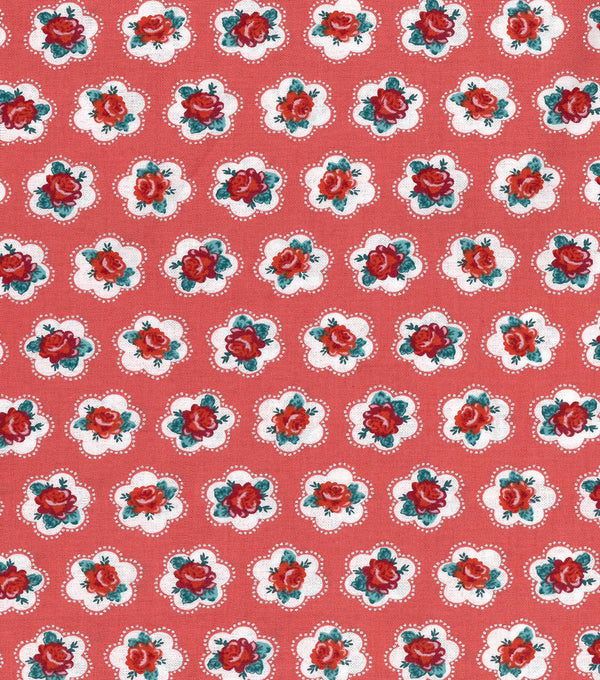 BC PO Ditsy Floral Red Roses Fabric by the yard