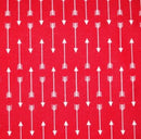 Aztec Red Line Arrow Geometric Fabric by the yard