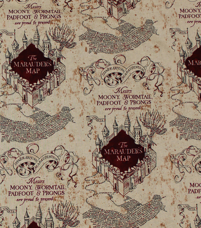 Disney Warner Brothers Harry Potter Marauders Map Fabric by the yard