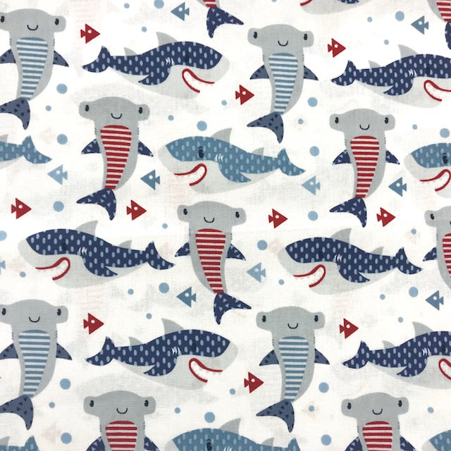 Shark Tank Fish Fabric by the yard