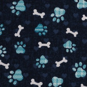 Blue Dog Paw Puppy Animals Fabric by the yard