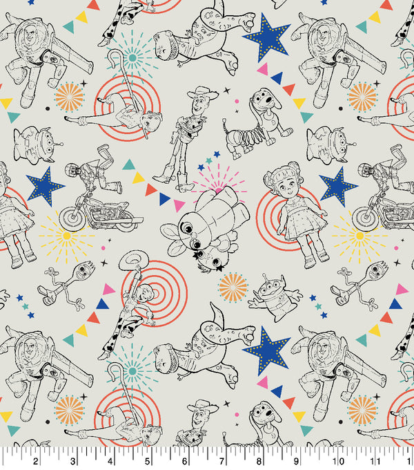 Disney Toy Story 4 Character Toss Fabric by the yard