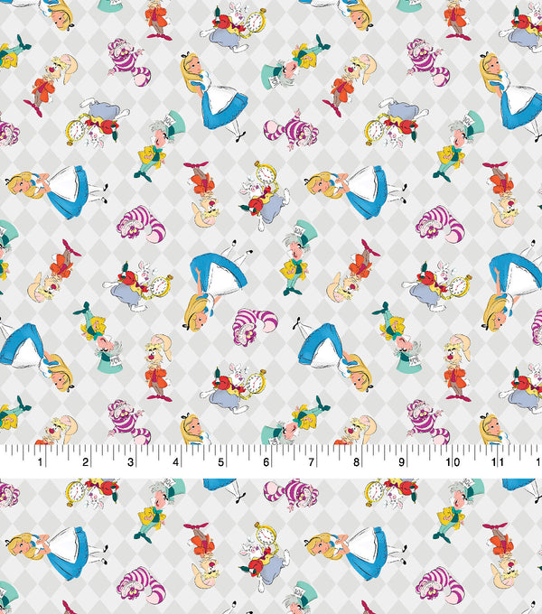 Disney Princess Alice in the Wonderland Friends Toss Fabric by the yard