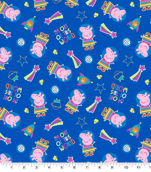 Disney Pig Peppa Out Of The World Fabric by the yard