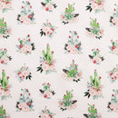 Cactus Bouquet Floral Roses Fabric by the yard