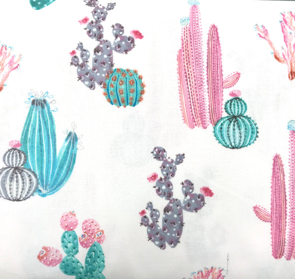 Cactus Floral Flowers Fabric by the yard