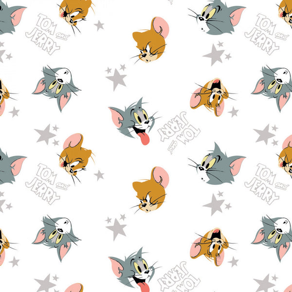 Disney Tom and Jerry Heads and Stars Fabric by the yard