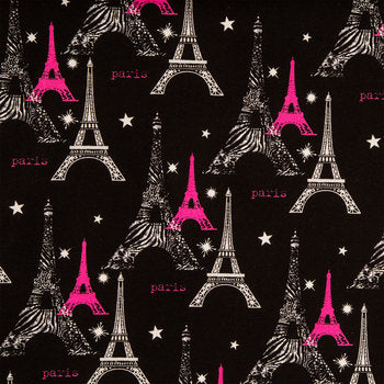 Paris Fashion Eiffel Tower Fabric by the yard