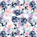 Indigo Rose - Reverie Roses Floral Fabric by the yard