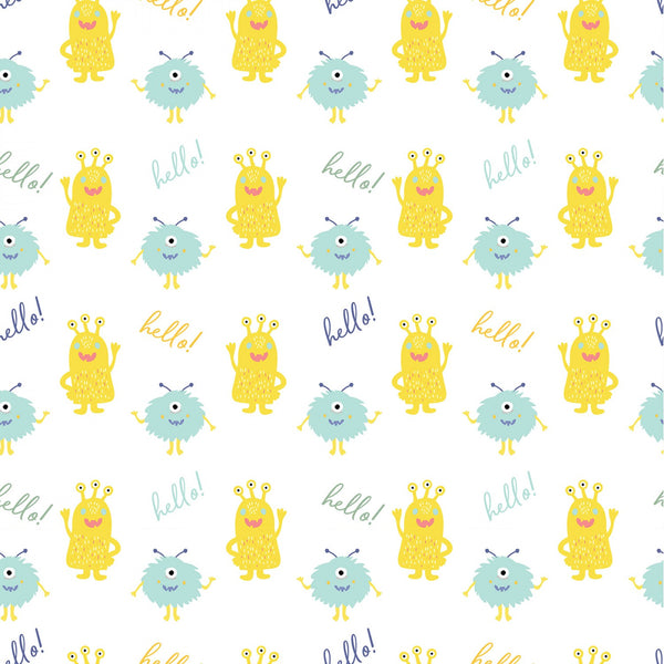 Cutest Little Monster Space Fabric by the yard