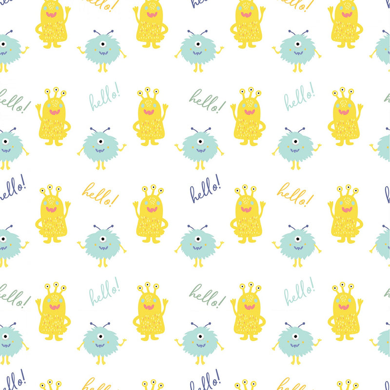 Cutest Little Monster Space Fabric by the yard