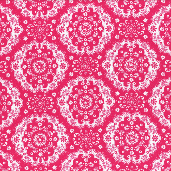 Damask Fuchsia Floral Fabric by the yard