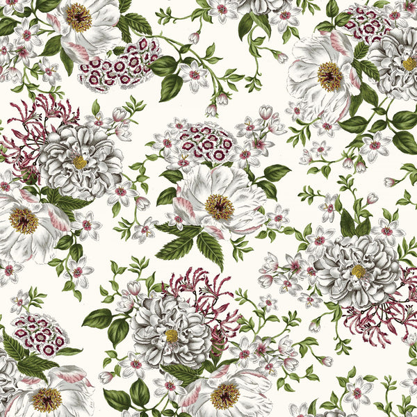 Salon Fleur Floral Hortensia Gardenia Fabric by the yard