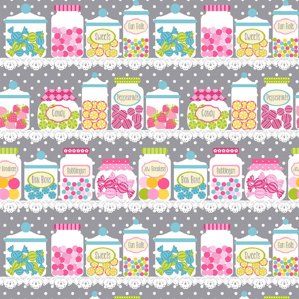 Cupcake Café by Laura Stone Candy Jar Floral Berry Fabric by the yard
