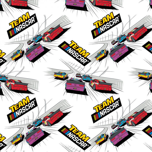 Nascar Racing Cars Blocks Fabric by the yard