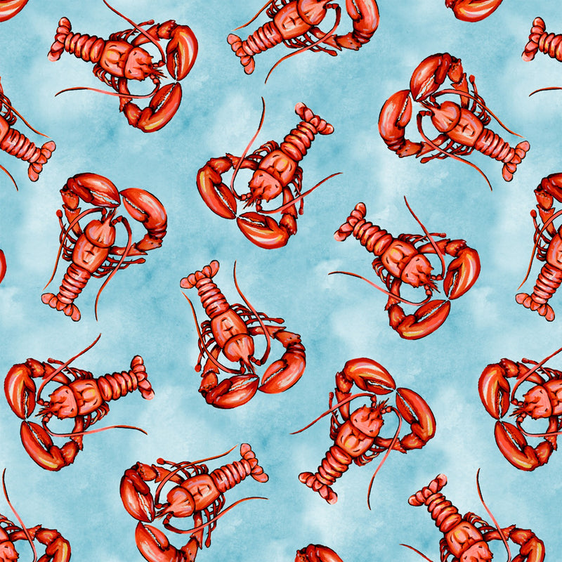 High Tide Lobster Seaworld Fish Fabric by the yard