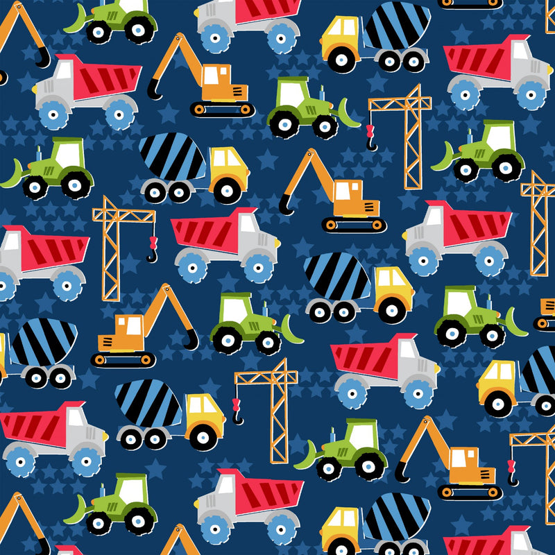 The Big Dig Construction Trucks Fabric by the yard