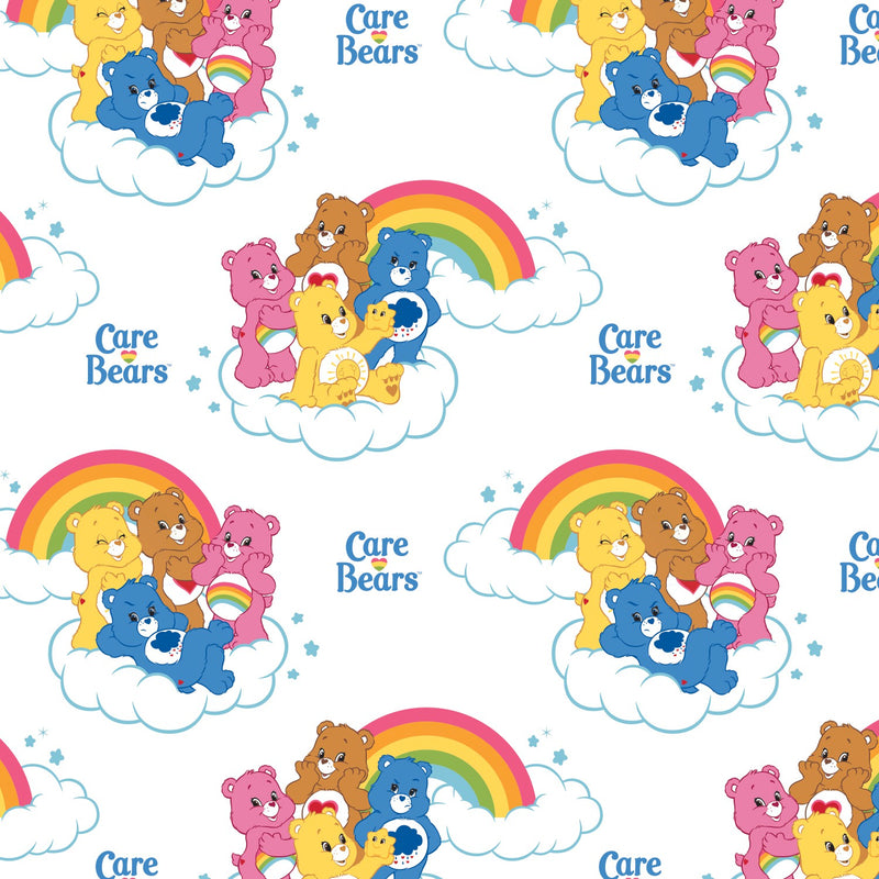 Disney Care Bears Rainbow in White Fabric by the yard