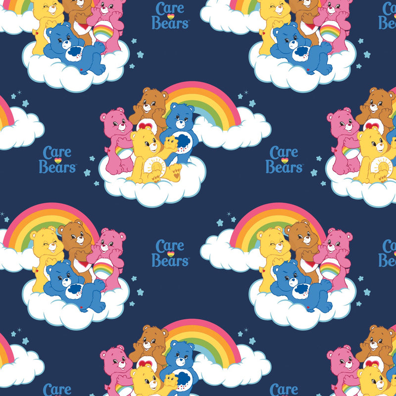 Disney Care Bears Rainbow in White Fabric by the yard