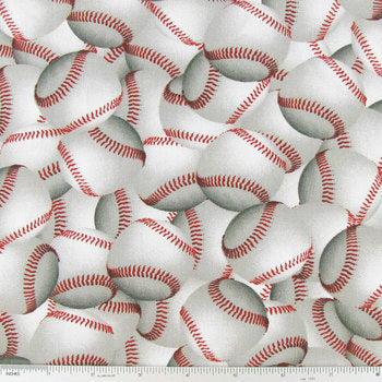Baseballs Sports Fabric by the yard