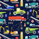 One of a Kind Construction Trucks Fabric by the yard