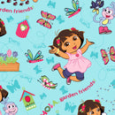 Dora Explorer Hola Garden Friends Fabric by the yard