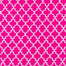 Quatrefoil Lattice Geometric White Hot Pink Fabric by the yard