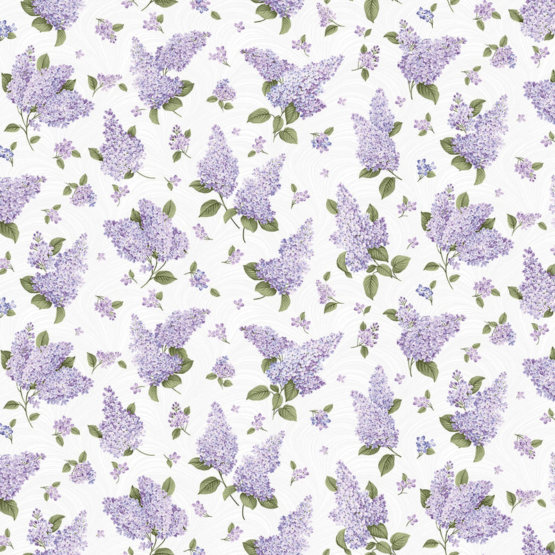 Lilacs in Bloom Lavender Floral Lilac Fabric by the yard